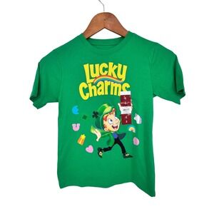 Lucky Charms St Patricks Day T-Shirt Kids Size Medium 8 Green Leprechaun Festive